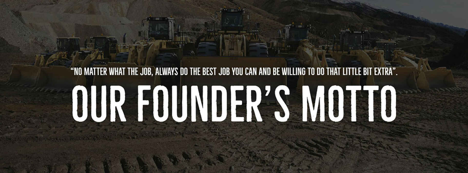 full-width image with the JG Stewart Construction founder's motto.
